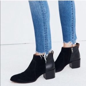 MADEWELL The Asher Suede Leather Black Heel Boot